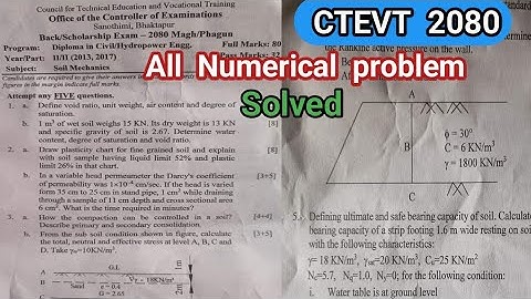 CTEVT 2080 |Soil Mechanics Numerical Problem Solved #civilengineering