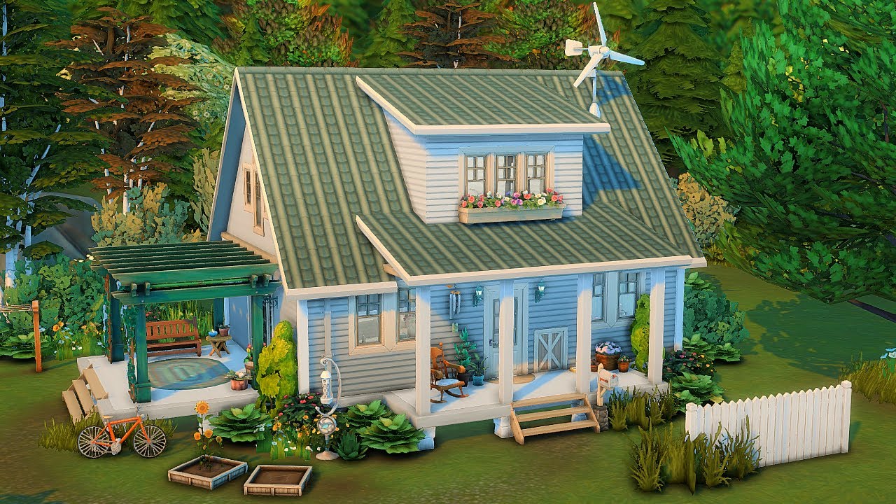 COASTAL COTTAGE 🌊🌿 // The Sims 4 Speed Build (NO CC) - YouTube