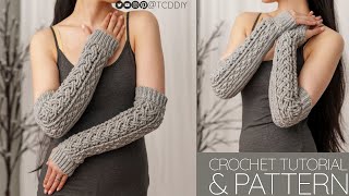 How To Crochet Arm Warmers Pattern Tutorial Diy