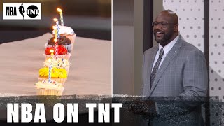 Shaq Had A Blast Trying To Blow Out His Birthday Candles With A Drone 🤣🥳 | NBA on TNT