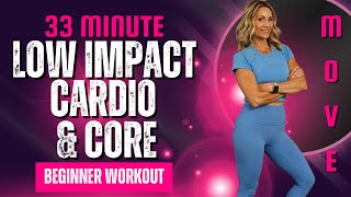 33 Minute Beginner Zone 2 Cardio + Core Workout | Low Impact Cardio