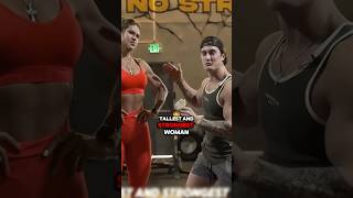 TRAINING W- A FEMALE GIANT @JesseJamesWest  #shorts #funny #strongwomen