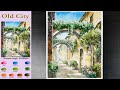 Landscape Watercolor - Old City (sketch & color mixing view) NAMIL ART