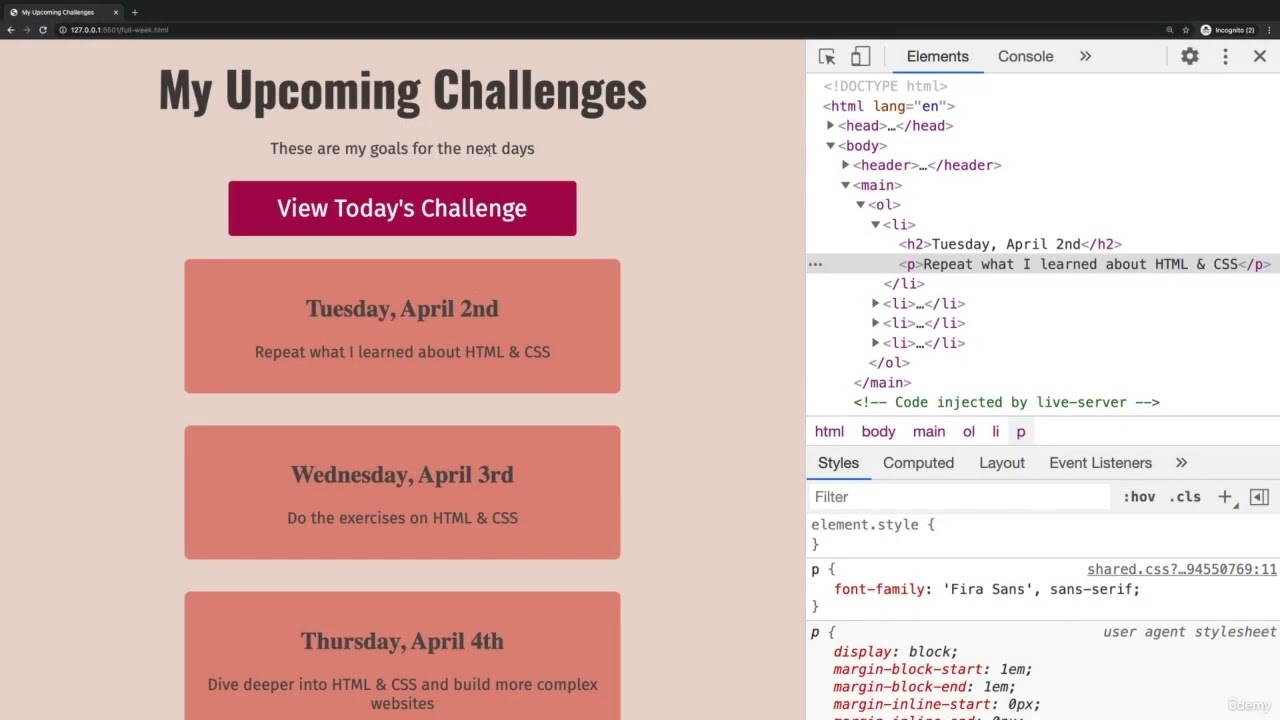Using Selectors & Combinators [Day 7]                           