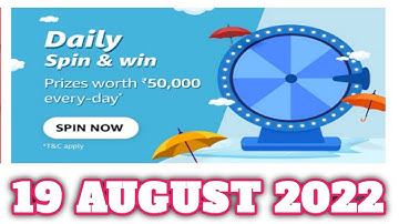 Amazon Funzone Daily Spin and Win Quiz Answers Today |19 AUGUST 2022 | Daily Quiz Time