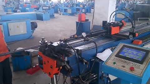 Automatic pipe bending machine, high precision. Production demonstration of greenhouse support