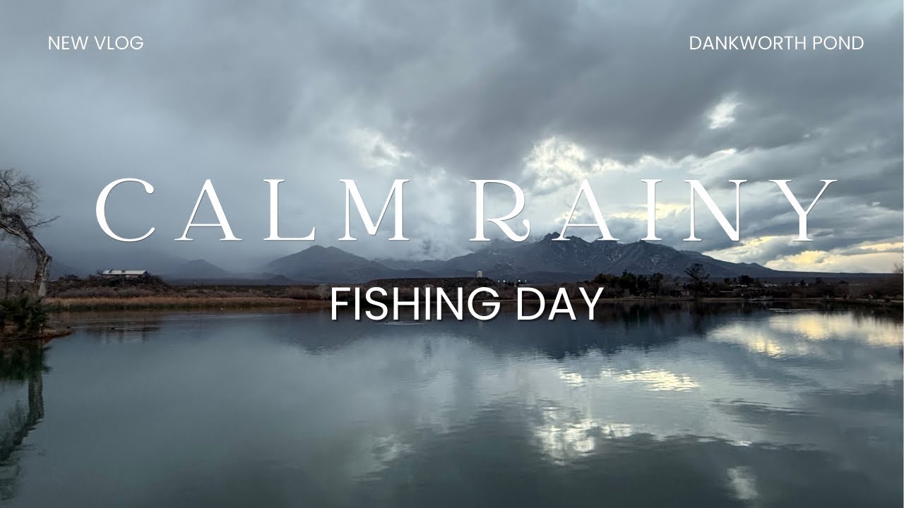 Fishing at Dankworth Pond on a rainy evening 