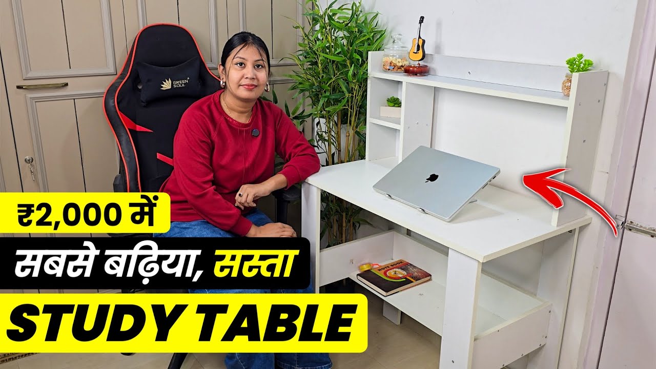 Study Table Setup With Computer 🔴 LIVE Unboxing & Setup | Best Study Table For Students | Multi-Purpose ...