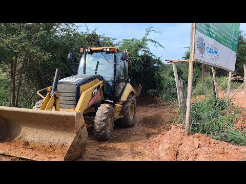 Backhoe loader doing the landfill