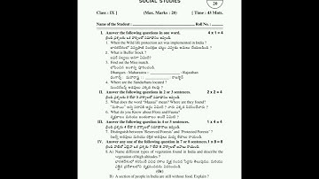 9th class FA4 Social studies question paper 2023-2024