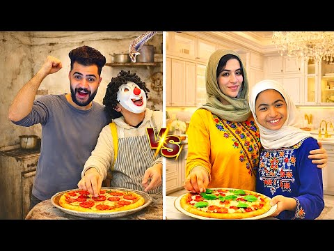 تحدي طبخ البيتزا بين الولاد والبنات الساحره المرعبه جاتلنا البيت جني في خطر