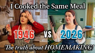 I Cooked the Same Meal in 1946 vs 2026 — The Truth about Homemaking
I think we all have an awareness of how much convenience has changed our lives — especially in the kitchen.
But, in an age, where people are deliberately discovering how homemaking used to be done, I want to find out if all of the extra work is actually worth it?
Using a 1946 recipe for traditional British potato pie, I am going to be recreating the dish twice: once using the conveniences of a modern kitchen, and once as closely as possible to how a British homemaker might have prepared it in the late 1940s.
No supermarket delivery. No dishwasher. No fridge. No ready-made pastry. No food processor. Just a 1940s kitchen, a little patience, and a LOT more work.
And because this is an experiment, Im tracking everything ⌚:
Steps
Calories burned
Heart Rate
And the total time spent making each pie.
The idea for this video was inspired by the fascinating postwar research into the physical demands of housework and kitchen design. Researchers at Cornell University studied the energy cost of household tasks by measuring oxygen consumption and analysing movements such as reaching, bending and stepping. This formed part of a wider movement towards designing kitchens around the human body and reducing unnecessary physical effort.
So, what happens when you take a modern recipe and strip away nearly eighty years of convenience?
Is the 1940s kitchen really as exhausting as we imagine?
Does a modern kitchen actually save us that much time and energy?
And if convenience has removed so much physical work from our lives... have we gained something else in return?
This isnt an argument that we should abandon modern conveniences or return to the 1940s. Quite the opposite. Its an experiment in understanding what weve gained — and perhaps what we might occasionally choose to bring back.
Sometimes, making life easier is exactly what we need.
And sometimes, the work itself is part of the experience.
1946 Potato Pie Recipe 🥧
Autokook No. 6
Cooking time: 30 minutes
Ingredients
1 lb stewing steak
2 lb potatoes
1 small onion
Salt and pepper
Shortcrust pastry
Method
Cut the meat into small pieces and slice the potatoes and onion. Put everything into a saucepan and season with salt and pepper.
Add sufficient water to nearly cover the ingredients. Put the lid on the pan and simmer for 2 hours.
Allow the mixture to get cold, then pour into a pie dish. Cover with shortcrust pastry, decorate as desired and bake for 30 minutes.
Autokook: Set at No. 6.
Alternative Recipe (meat-free) 🥔
If youd like to make a meat-free version, you can replace the stewing steak with approximately 8 oz mushrooms, sliced or roughly chopped. Cook them alongside the potatoes and onions and follow the same method.
For a more substantial vegetarian filling, you could also use 8 oz cooked lentils in place of the meat.
RICH SHORTCRUST PASTRY
Ingredients
½ lb flour
4 oz margarine or lard
Cold water
1 level tablespoon dried egg
(or 1 fresh egg as a modern alternative)
Pinch of salt
Method
Sift the flour, dried egg and salt together, then rub in the shortening.
Add sufficient cold water to make a very stiff dough.
Turn the pastry onto a floured board and knead very gently.
Roll out and use as required.
References 📖
The House the 50s Built, Channel 4: https://www.imdb.com/title/tt2393382/
If you enjoy vintage history, 1940s Britain, traditional homemaking, nostalgic living and discovering what we can learn from the past, subscribe to Real Vintage Dolls House for more historical experiments and vintage-inspired living.
If youd like to support me further, then check out my membership website: www.realvintagedollshouse.com 🫖
🔥 Stay Connected:
Subscribe for more content: https://youtube.com/@Realvintagedollshouse?si=LlJtKVAWFcvwcAmf
Follow me on Instagram: https://www.instagram.com/real_vintage_dollshouse/profilecard/?igsh=MWR5dGJ3M250M2drcA
Tik-Tok: https://www.tiktok.com/@realvintagedollshouse?_t=8rtKROSGXZY&_r=1
Pigeon Tok: https://www.tiktok.com/@comeonlittlepigeon?_t=8rtKLF8AY4H&_r=1
☎️ Contact for inquiries:
sh196624@gmail.com
📢 Engage With Me:
Comment below with your thoughts or questions!
Like and share this video if you found it helpful!
🎥 Credits:
Intro music: By Caine Laskowski
📅 Schedule
New video every Wednesday at 7pm GMT– don’t forget to hit the notification bell!
🎧 Podcast
Listen to my podcast, with more episodes to come:
Spotify: https://open.spotify.com/show/4WeVsCnqKLNrhpL3dgKroo?si=xD4wmMoiSzGBfF4Z73FvQg I Cooked the Same Meal in 1946 vs 2026 — The Truth about Homemaking