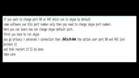 change skype default port 80 or 443 apache server not working