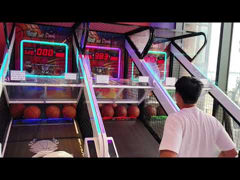 韓國Beat&Dunk投籃機3局150秒--六顆球突破個人最佳紀錄 Beat Dunk Basketball Arcade Game in 150 Sec.With 6 balls in Busan