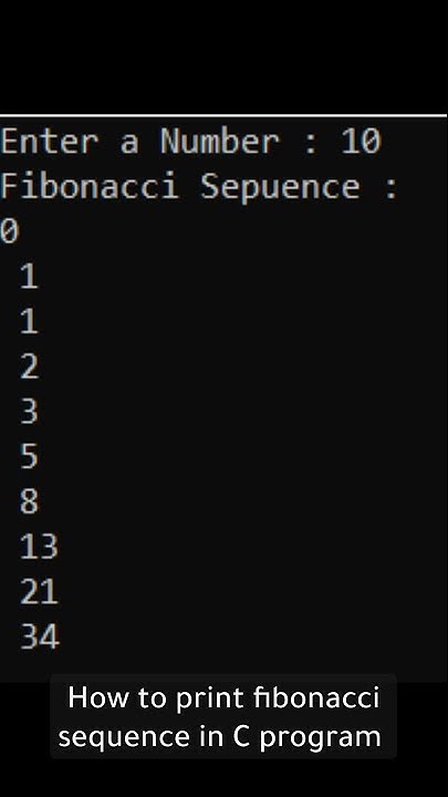 How to print fibonacci sequence in C program #cprogramming #short #like ...