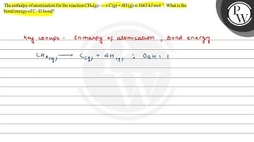 The enthalpy of atomisation for the reaction \( \mathrm{CH}_{4}(\mathrm{~g}) \longrightarrow \ma...