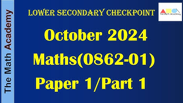 0862 Checkpoint Mathematics/October  2024/ Paper 1-Part 1 #checkpoint#pastpapers#ms#
