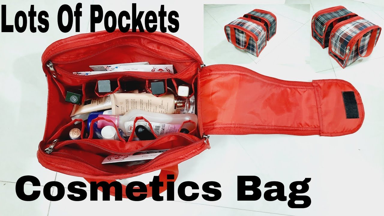 DIY: Cosmetics Bag Tutorial With Lots of Pockets Tutorial By Anamika Mishra...