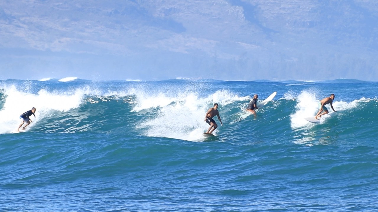 Pua'ena Point ~Mellow Relaxing Longboard Surfing North Shore O'ahu Hawaii |
