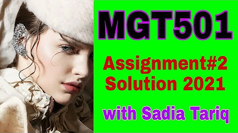 MGT501 Assignment solution#2 2021 with Sadia Tariq