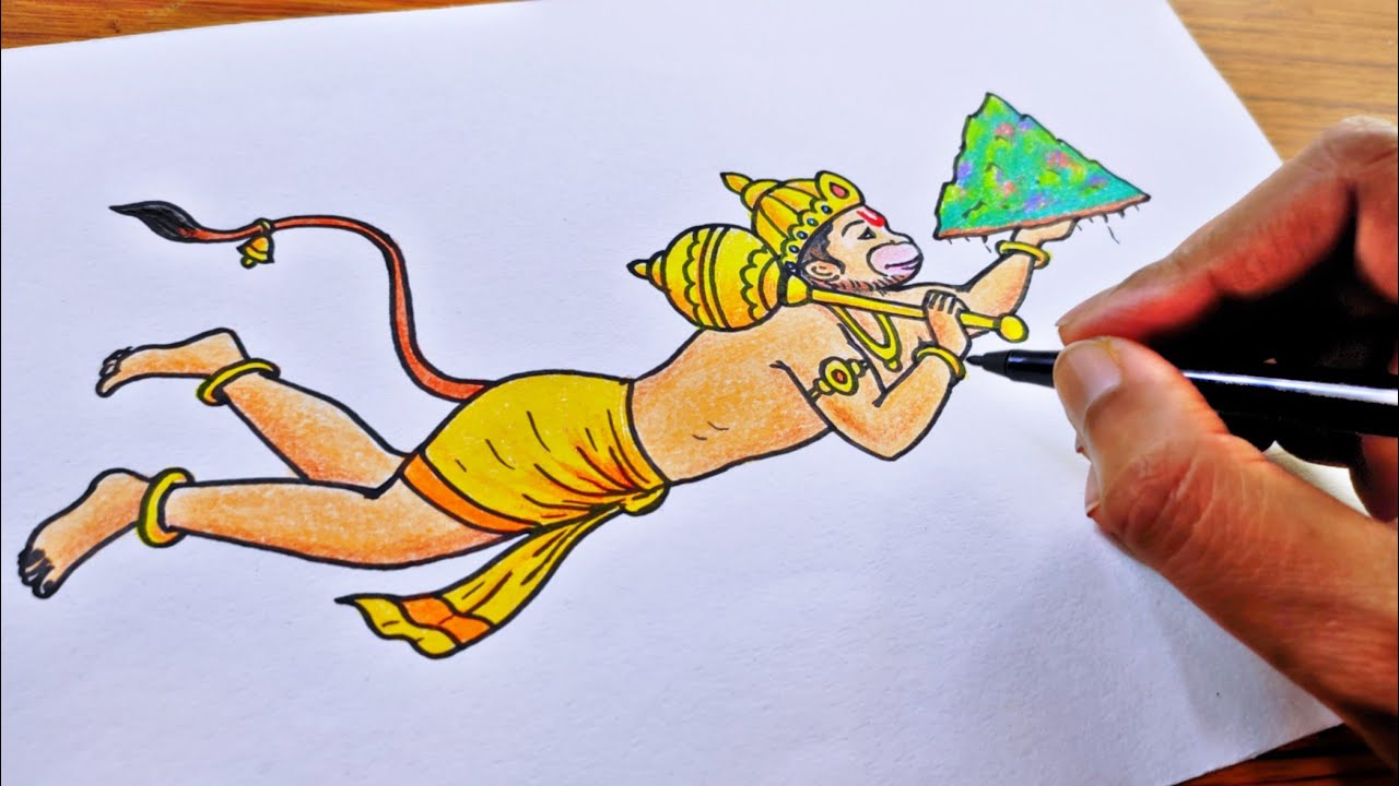 Hanuman Drawing | How To Draw Lord Hanuman Full Body ...