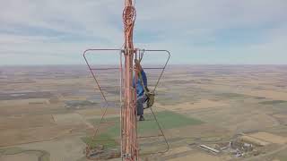 Download Lagu Inspiring View As Kevin Schmidt Changes A Light Bulb At 1500 Feet. Shows A Level Horizon Behind Him MP3
