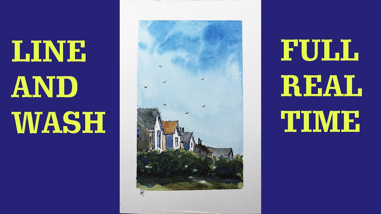 Line and Wash watercolor easy style in full Real Time By Nil Rocha ...