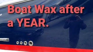 Fire Glaze. The best boat wax on the planet. Restructure Marine polish after a year.