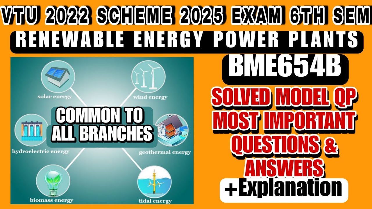 Renewable Energy Power Plants BME654B VTU 6th sem || Most Important ...