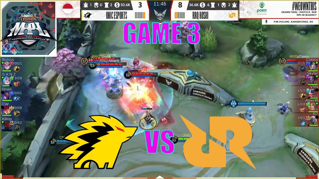 GAME 3 ONIC ESPORT VS RRQ HOSHI | GRANDFINAL MPL SEASON 9 INDONESIA