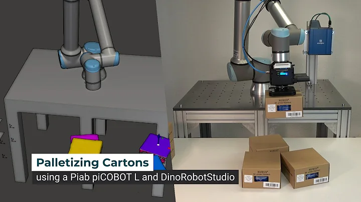 Palletizing Cartons using a Piab piCOBOT L and DinoRobotStudio