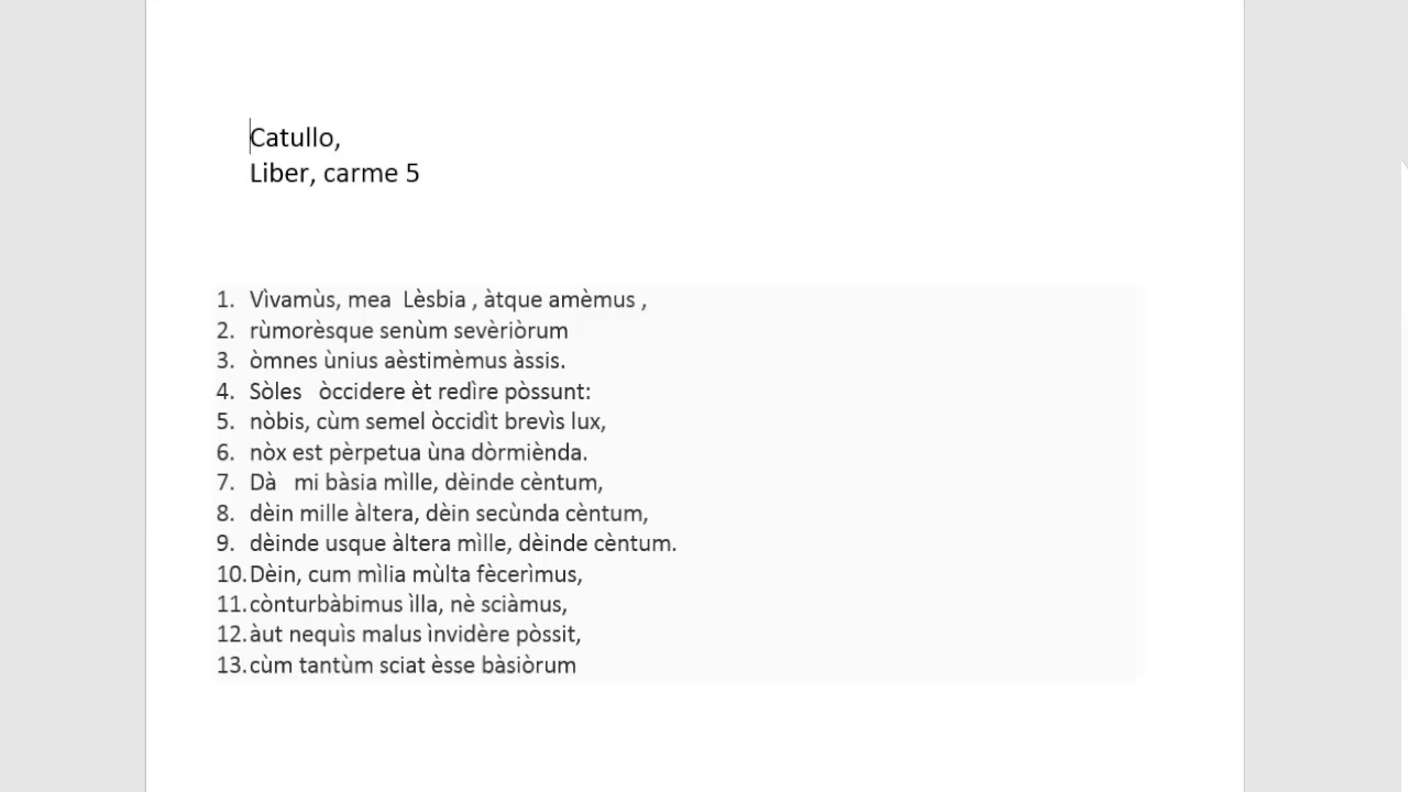 catullo carme 5 YouTube