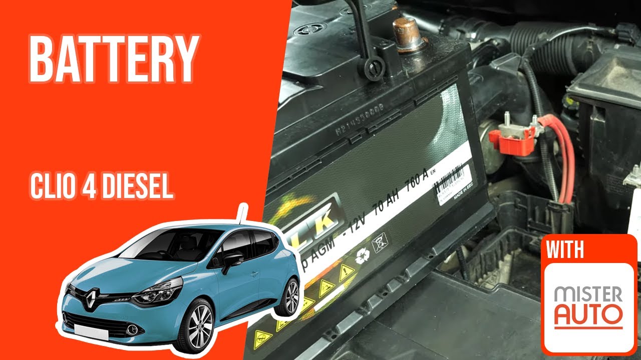 How to replace the car battery Clio mk4 1.5 dCi 🔋 