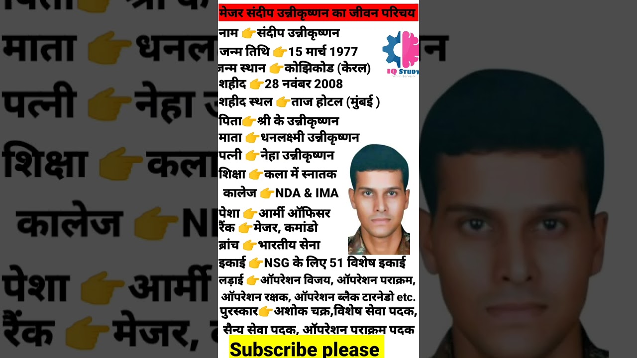 Biography of sandeep Unnikrishnan 
