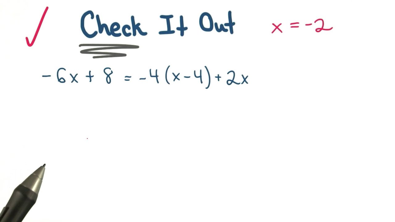 Checking Our Answer - Visualizing Algebra