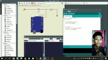 Rangkaian LDR Di aplikasi Simulide Pada Leptop