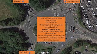 Learner driver Spiral roundabout help. Multi-lane approach