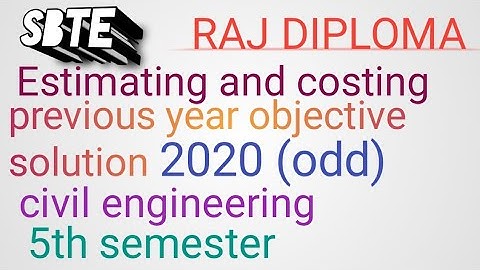 Estimating and costing previous year objective solution 2020(odd) 5th sem join telegram👇#sbte #civil