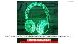 Headset Shape 3D Touch Switch Control LED Light 7 Colour Discoloration Creative Visual Stereo La