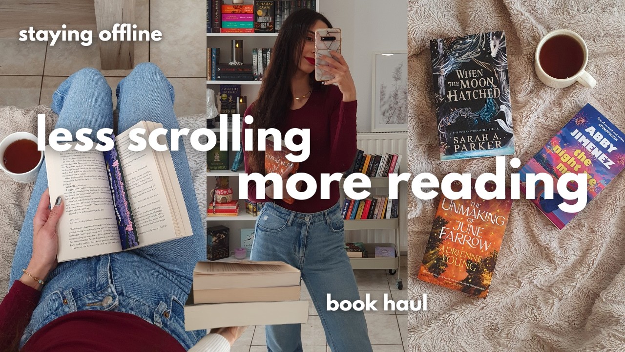 less scrolling, more reading & a book haul 🖤 bookish vlog - YouTube
