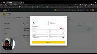 Add credits using credit card in BatchX account