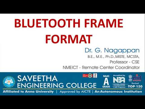Bluetooth Frame format | Unit 2 -  CS8591 - Computer Networks