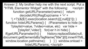 Can I remove parameter from URL generated by video playlist in Elementor