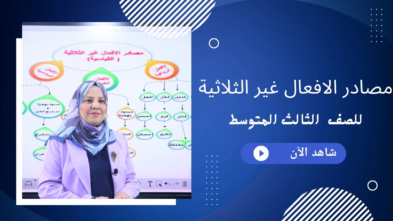 مصادر الافعال غير الثلاثية للصف الثالث المتوسط
