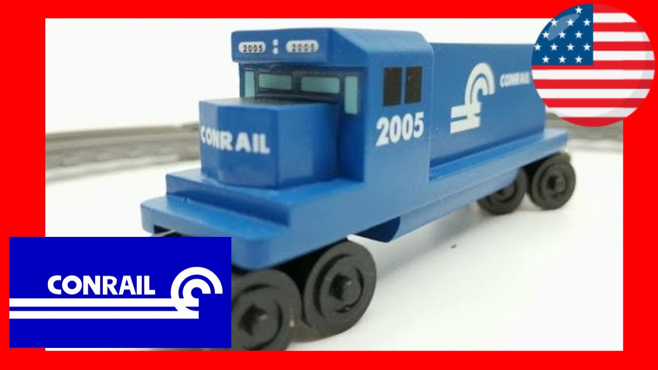Unpack Whittle Shortline Railroad CONRAIL GP-38 DIESEL ENGINE wooden toy trains (05463)