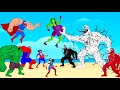 Rescue HULK PREGNANT, SPIDER-MAN, SUPER-MAN From RED-BLACK-WHITE VENOM | Super Heroes Animation