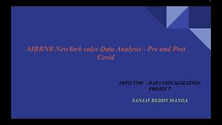 AIRBNB NewYork sales Data Analysis - Pre and Post Covid