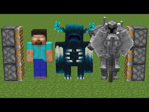 x100 Ferrous Wroughnaut and HEROBRINE and all wardens combined in minecraft