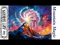 Easy Galaxy and Mountain Acrylic painting tutorial step by step Live Streaming