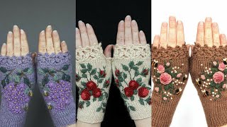 Crochet finger less gloves design ideas  2021 gorgeous crochet gloves design